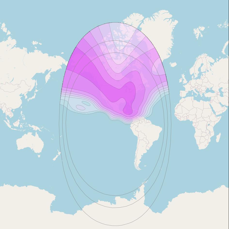 SES 18 at 103&deg; W downlink C-band North America beam coverage map