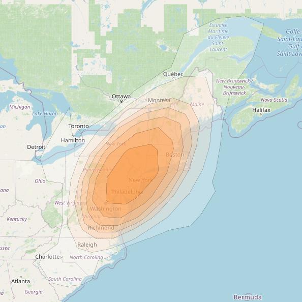 Directv 12 at 103° W downlink Ka-band A2B1 (New York) Spot beam coverage map