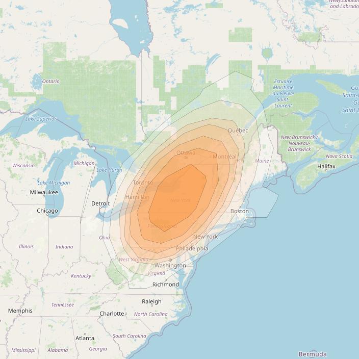 Directv 12 at 103° W downlink Ka-band A4B3 (Rochester) Spot beam coverage map