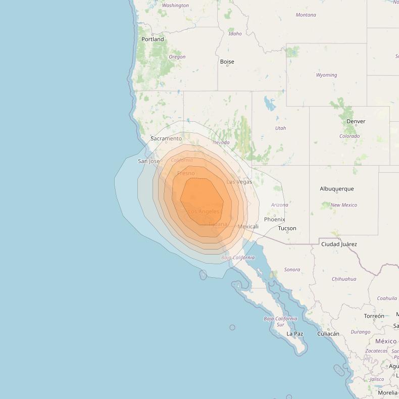 Directv 10 at 103° W downlink Ka-band A1BB (Los Angeles) Spot beam coverage map