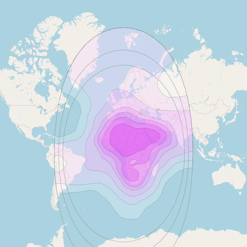 Eutelsat 10B at 10&deg; E downlink C-band Global beam coverage map