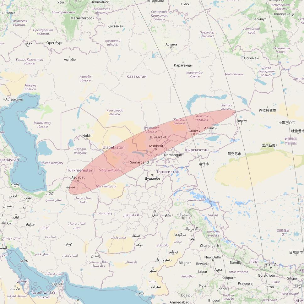 Eutelsat 10B at 10&deg; E downlink Ku-band S005 User Spot beam coverage map