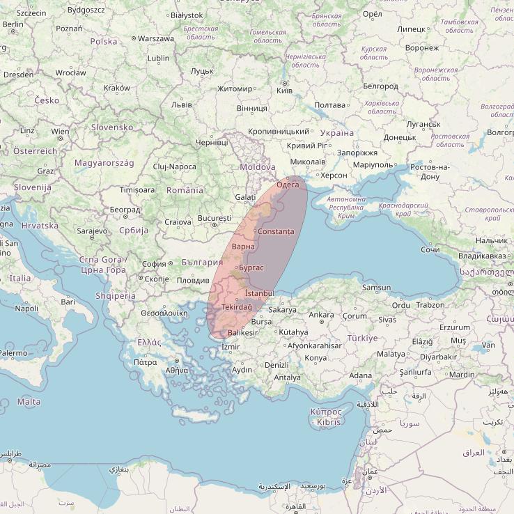 Eutelsat 10B at 10&deg; E downlink Ku-band S015 User Spot beam coverage map