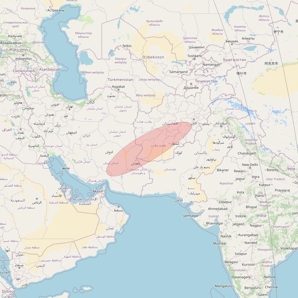 Eutelsat 10B at 10&deg; E downlink Ku-band S024 User Spot beam coverage map