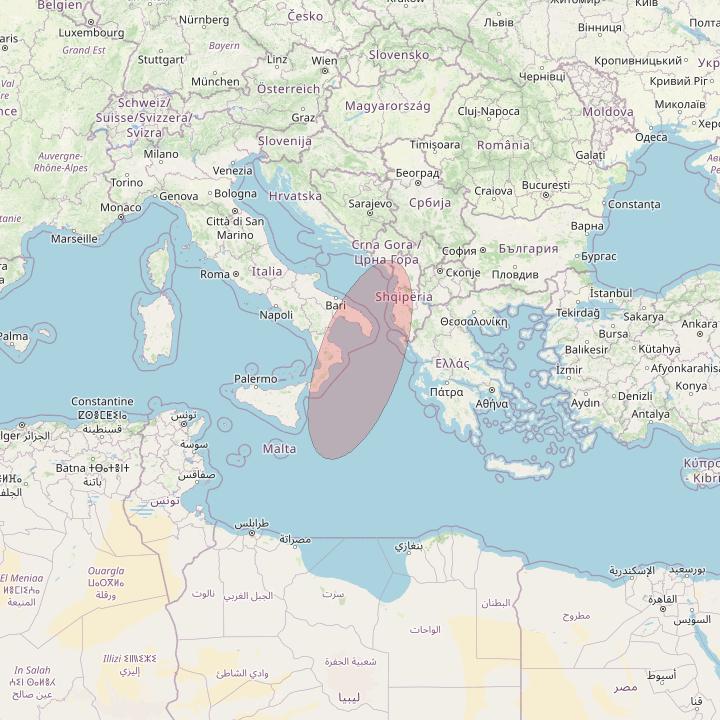 Eutelsat 10B at 10&deg; E downlink Ku-band S035 User Spot beam coverage map