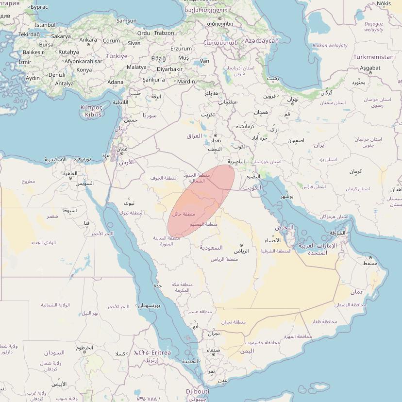 Eutelsat 10B at 10&deg; E downlink Ku-band S043 User Spot beam coverage map