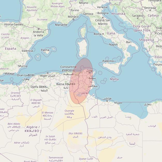 Eutelsat 10B at 10&deg; E downlink Ku-band S048 User Spot beam coverage map