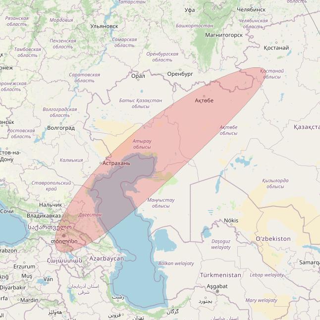 Eutelsat 10B at 10&deg; E downlink Ku-band S054 User Spot beam coverage map