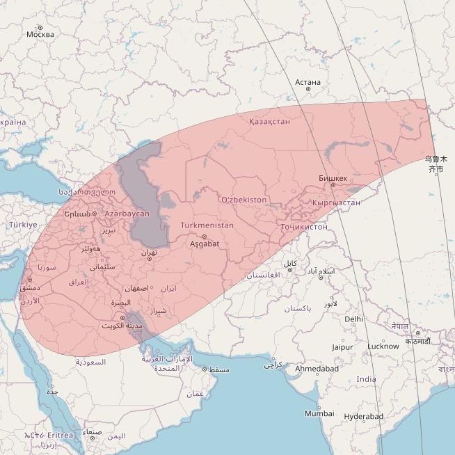 Eutelsat 10B at 10&deg; E downlink Ku-band S107 User Spot beam coverage map