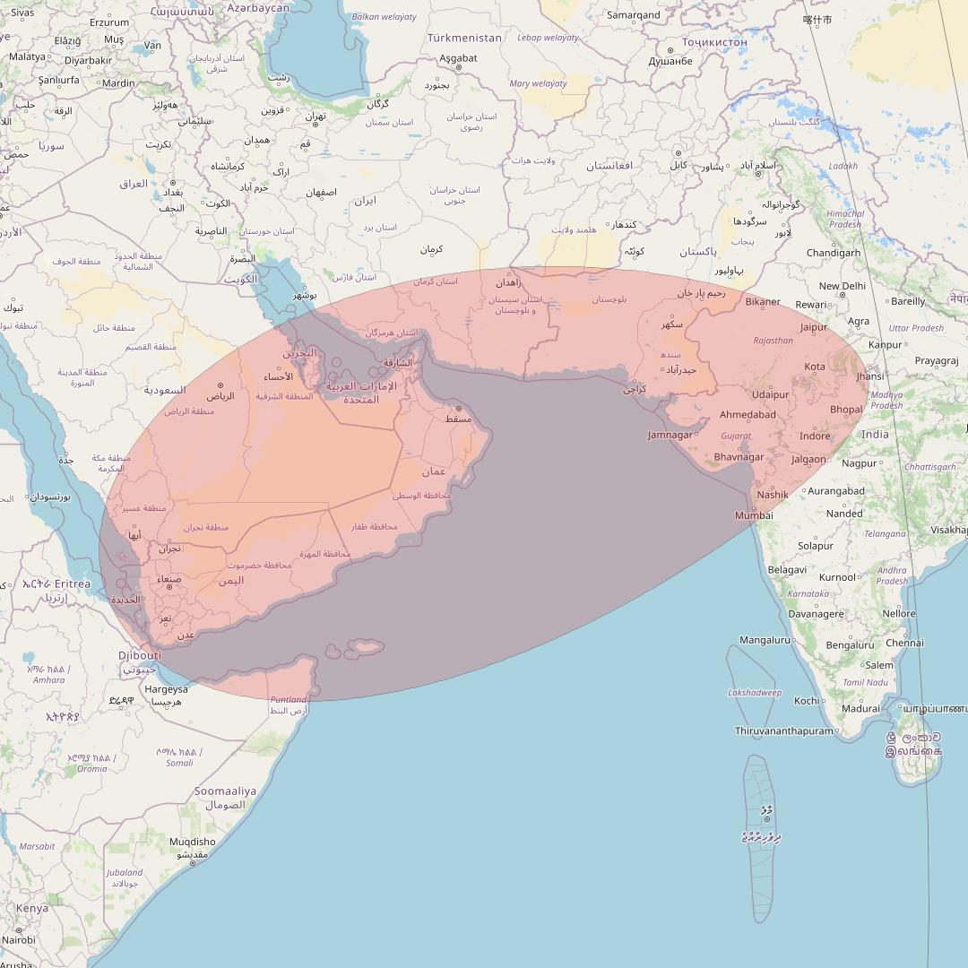 Eutelsat 10B at 10&deg; E downlink Ku-band S113 User Spot beam coverage map