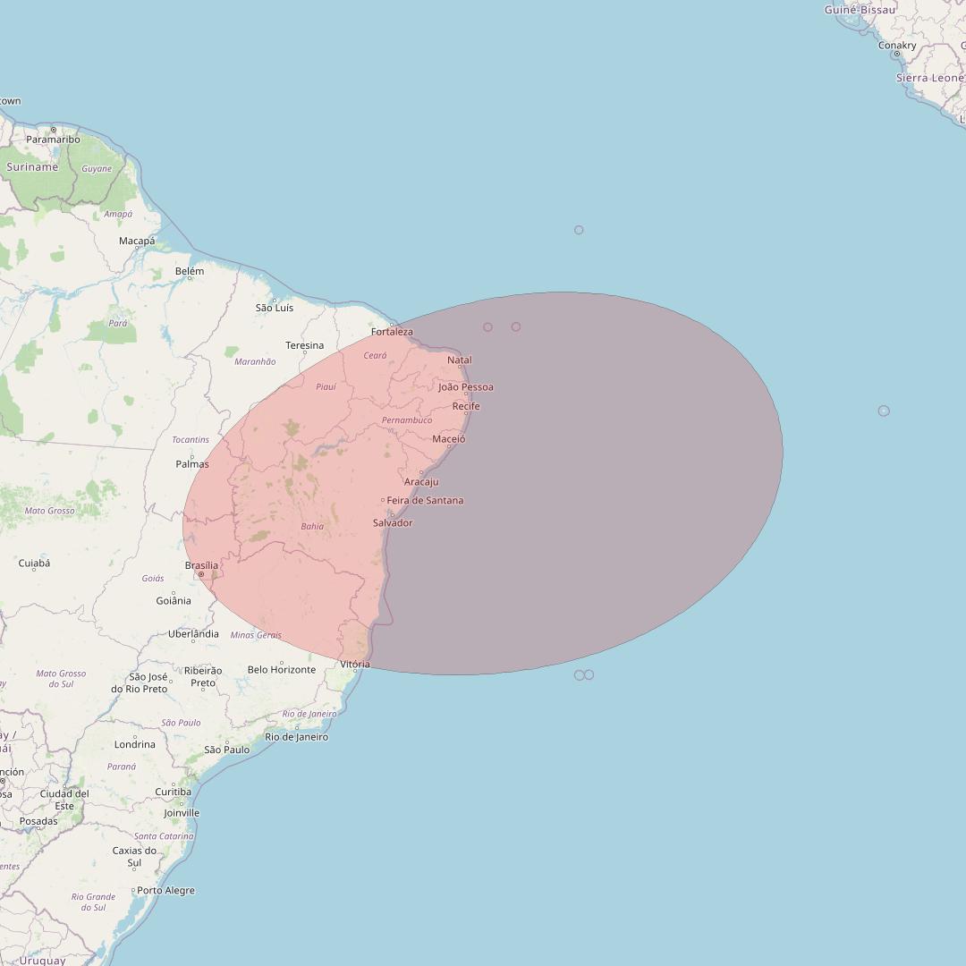 Eutelsat 10B at 10&deg; E downlink Ku-band S128 User Spot beam coverage map