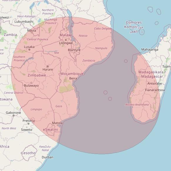 Eutelsat 10B at 10&deg; E downlink Ku-band S132 User Spot beam coverage map