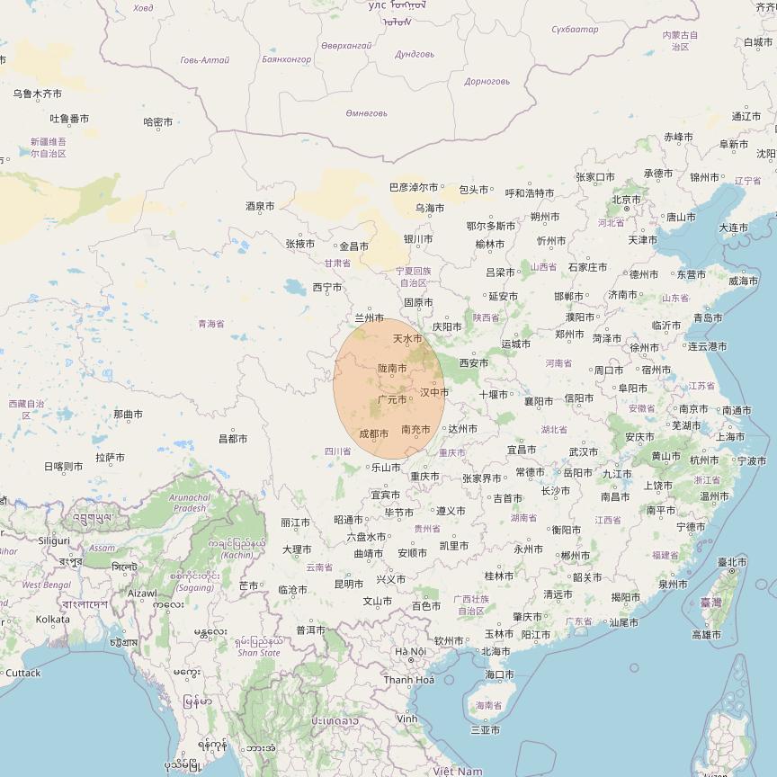 Chinasat 16 at 110° E downlink Ka-band S19 User Spot beam coverage map