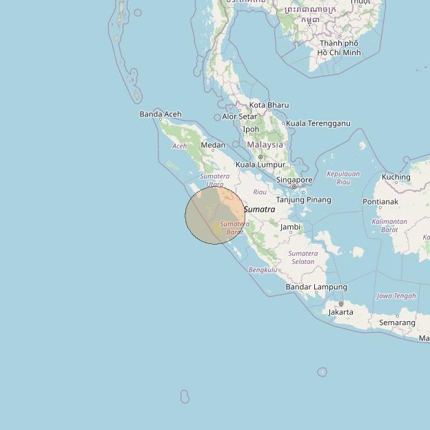 Nusantara Lima at 113&deg; E downlink Ka-band S003 User Spot beam coverage map