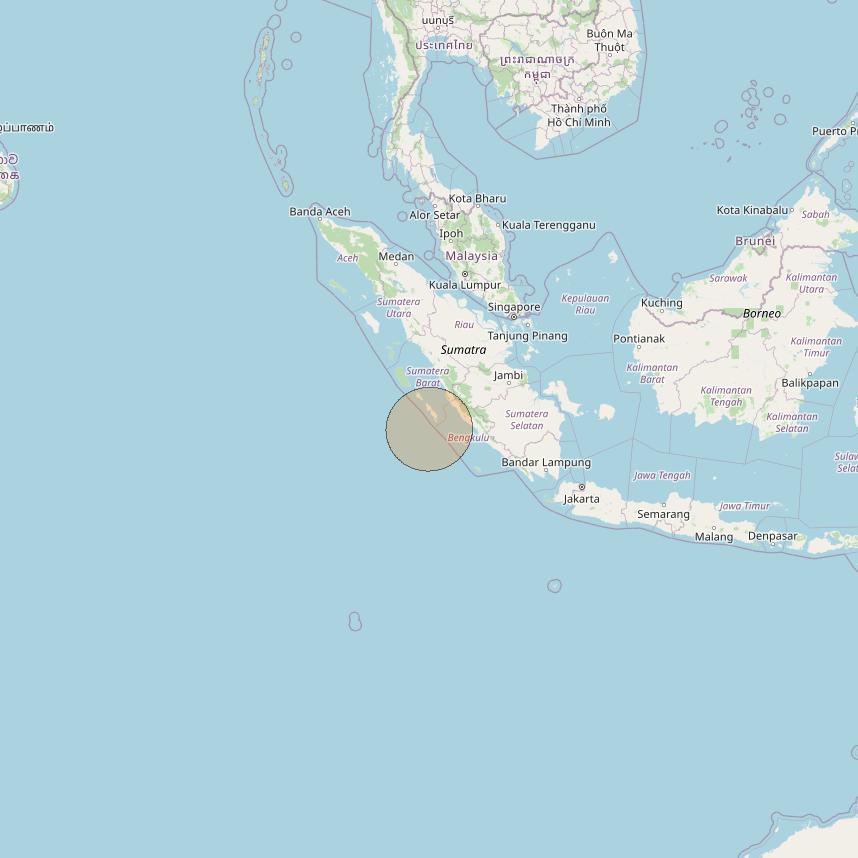 Nusantara Lima at 113&deg; E downlink Ka-band S004 User Spot beam coverage map