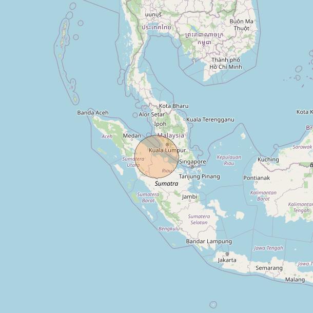 Nusantara Lima at 113&deg; E downlink Ka-band S006 User Spot beam coverage map