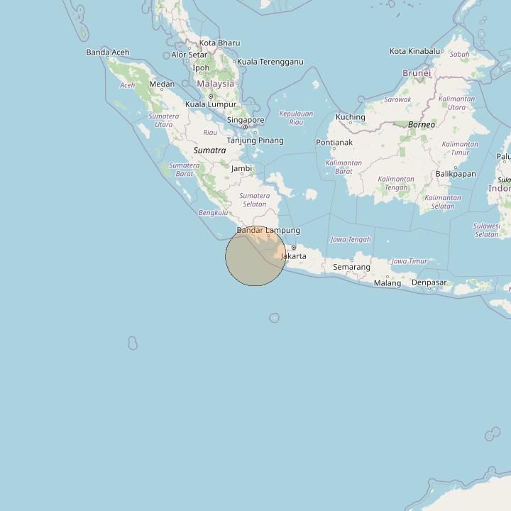 Nusantara Lima at 113&deg; E downlink Ka-band S009 User Spot beam coverage map