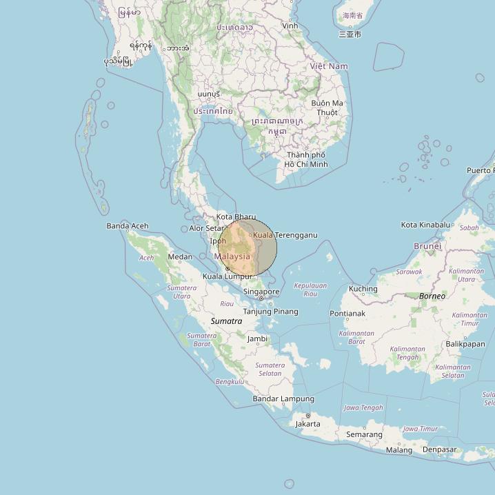 Nusantara Lima at 113&deg; E downlink Ka-band S010 User Spot beam coverage map