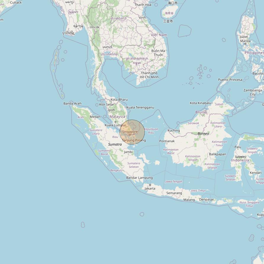 Nusantara Lima at 113&deg; E downlink Ka-band S011 User Spot beam coverage map