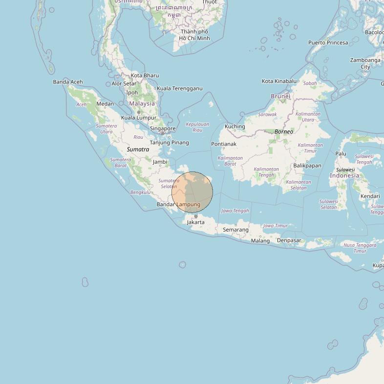 Nusantara Lima at 113&deg; E downlink Ka-band S013 User Spot beam coverage map