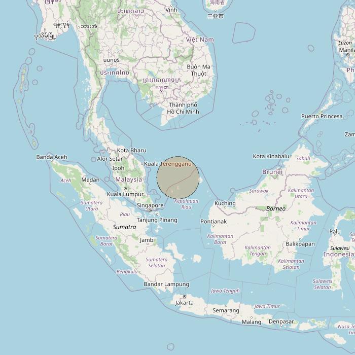 Nusantara Lima at 113&deg; E downlink Ka-band S015 User Spot beam coverage map