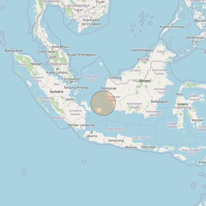 Nusantara Lima at 113&deg; E downlink Ka-band S017 User Spot beam coverage map