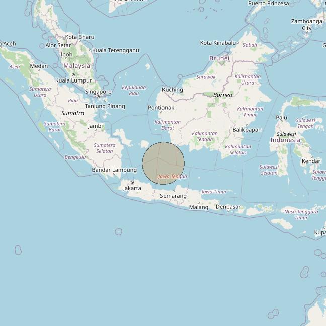 Nusantara Lima at 113&deg; E downlink Ka-band S018 User Spot beam coverage map