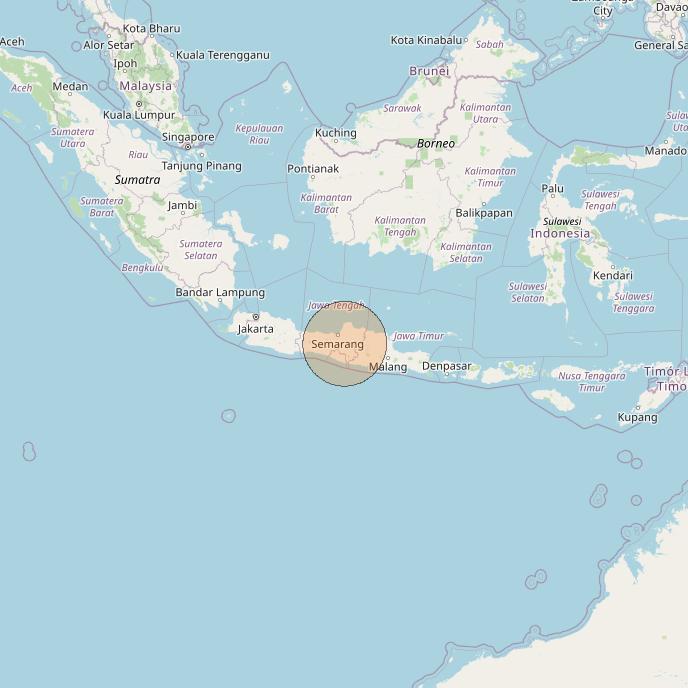 Nusantara Lima at 113&deg; E downlink Ka-band S019 User Spot beam coverage map