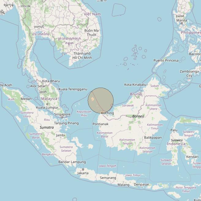 Nusantara Lima at 113&deg; E downlink Ka-band S020 User Spot beam coverage map