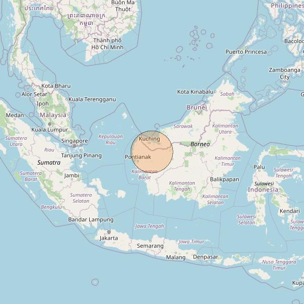 Nusantara Lima at 113&deg; E downlink Ka-band S021 User Spot beam coverage map