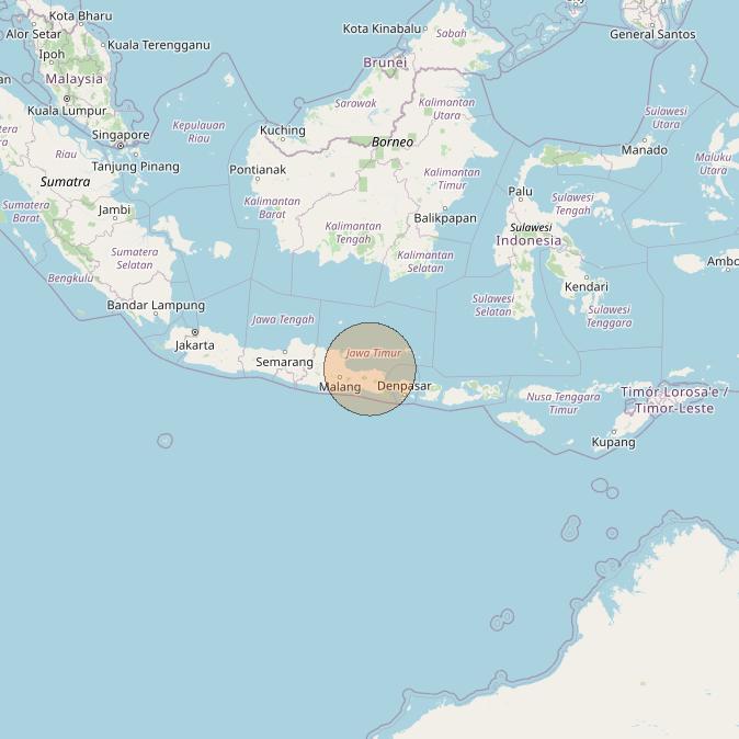 Nusantara Lima at 113&deg; E downlink Ka-band S024 User Spot beam coverage map