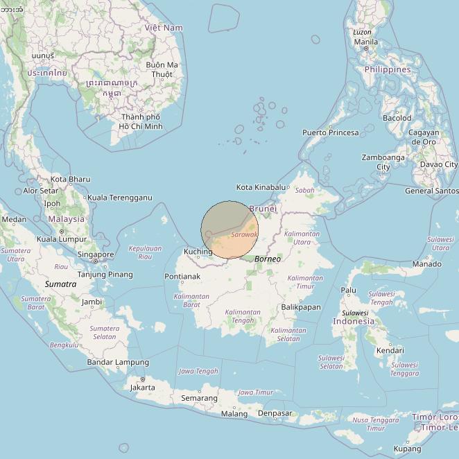 Nusantara Lima at 113&deg; E downlink Ka-band S025 User Spot beam coverage map