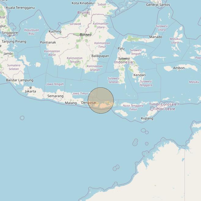 Nusantara Lima at 113&deg; E downlink Ka-band S029 User Spot beam coverage map