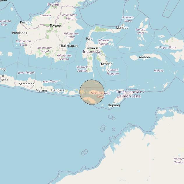Nusantara Lima at 113&deg; E downlink Ka-band S035 User Spot beam coverage map