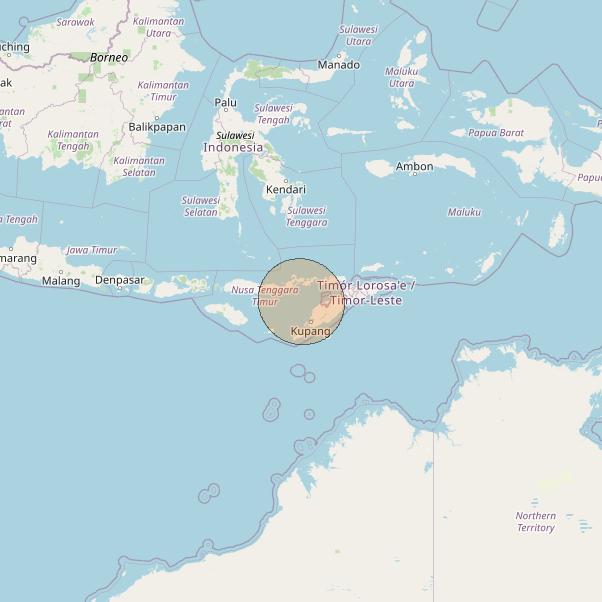 Nusantara Lima at 113&deg; E downlink Ka-band S042 User Spot beam coverage map