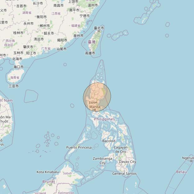 Nusantara Lima at 113&deg; E downlink Ka-band S044 User Spot beam coverage map