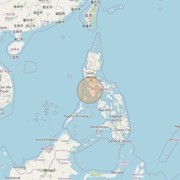 Nusantara Lima at 113&deg; E downlink Ka-band S045 User Spot beam coverage map