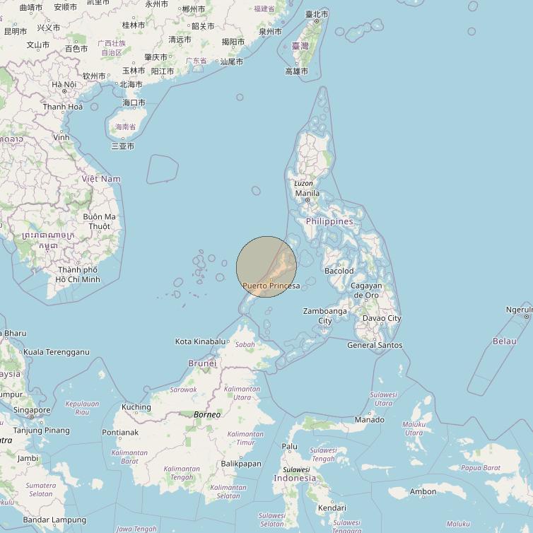 Nusantara Lima at 113&deg; E downlink Ka-band S046 User Spot beam coverage map