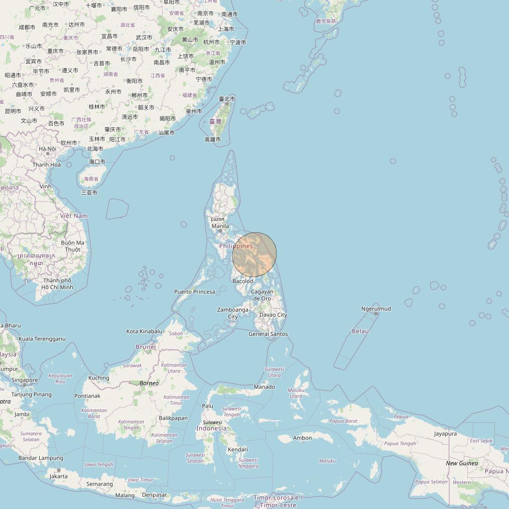 Nusantara Lima at 113&deg; E downlink Ka-band S047 User Spot beam coverage map