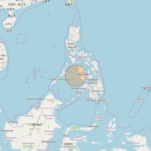 Nusantara Lima at 113&deg; E downlink Ka-band S048 User Spot beam coverage map