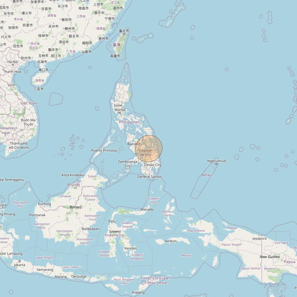 Nusantara Lima at 113&deg; E downlink Ka-band S050 User Spot beam coverage map
