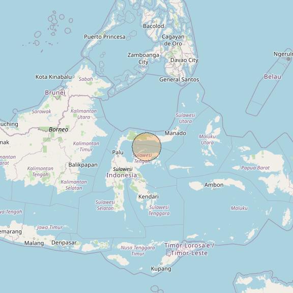 Nusantara Lima at 113&deg; E downlink Ka-band S059 User Spot beam coverage map