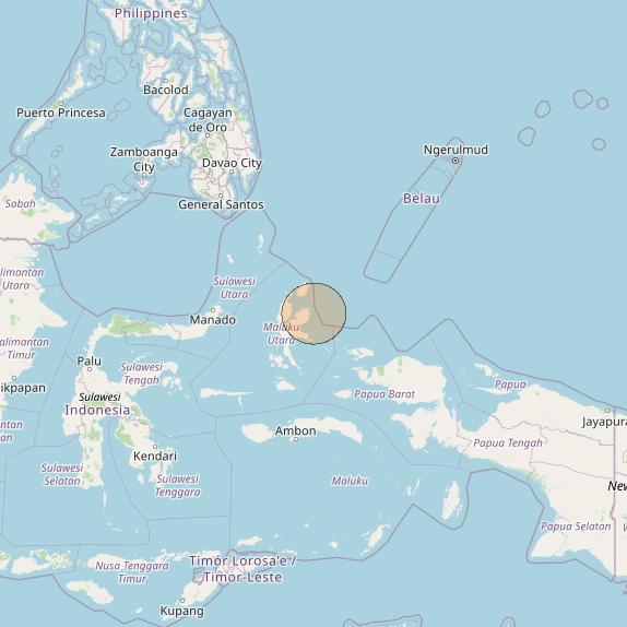 Nusantara Lima at 113&deg; E downlink Ka-band S062 User Spot beam coverage map