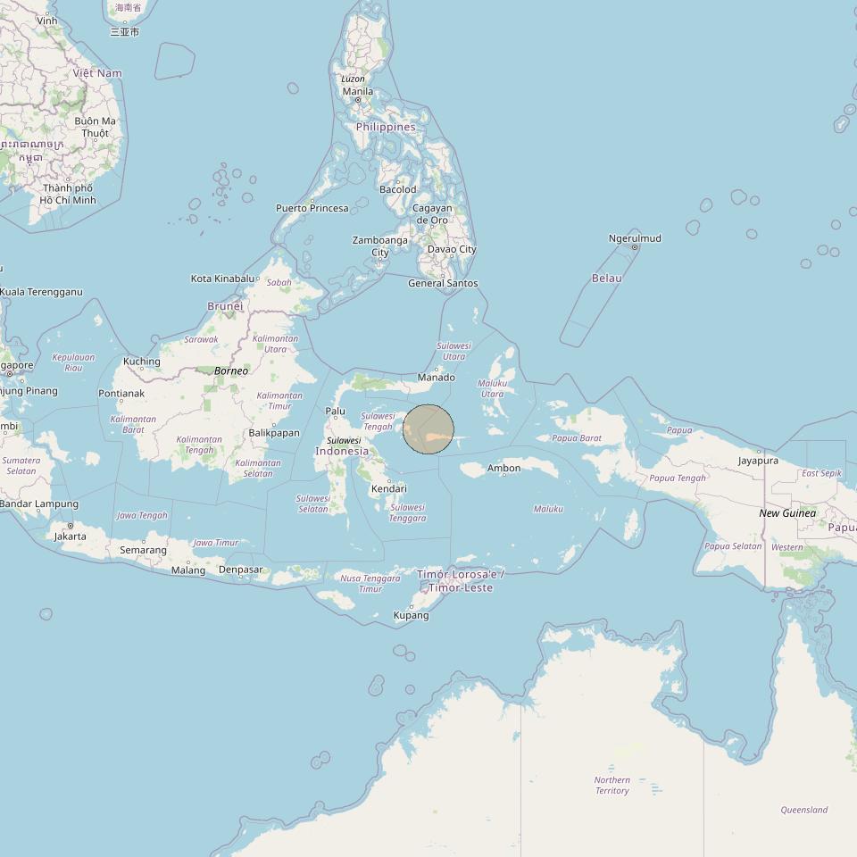 Nusantara Lima at 113&deg; E downlink Ka-band S063 User Spot beam coverage map