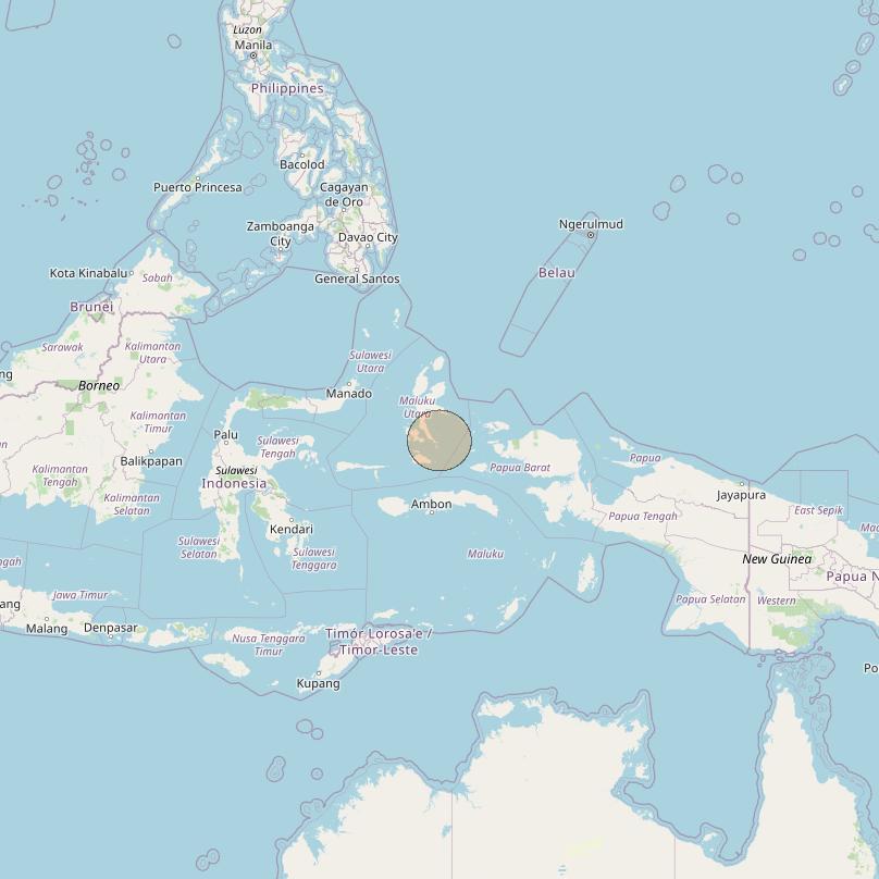 Nusantara Lima at 113&deg; E downlink Ka-band S066 User Spot beam coverage map