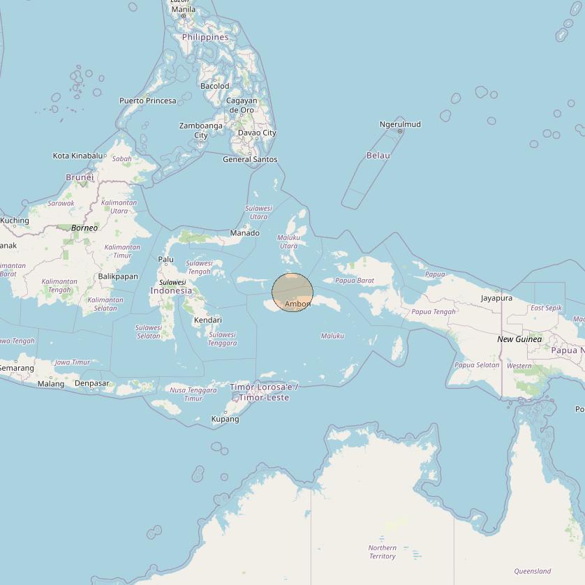 Nusantara Lima at 113&deg; E downlink Ka-band S071 User Spot beam coverage map