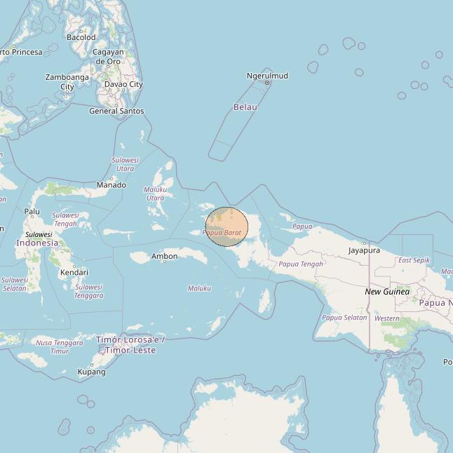 Nusantara Lima at 113&deg; E downlink Ka-band S073 User Spot beam coverage map