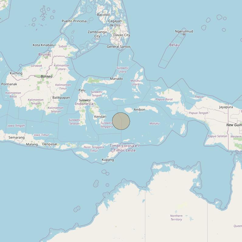 Nusantara Lima at 113&deg; E downlink Ka-band S077 User Spot beam coverage map