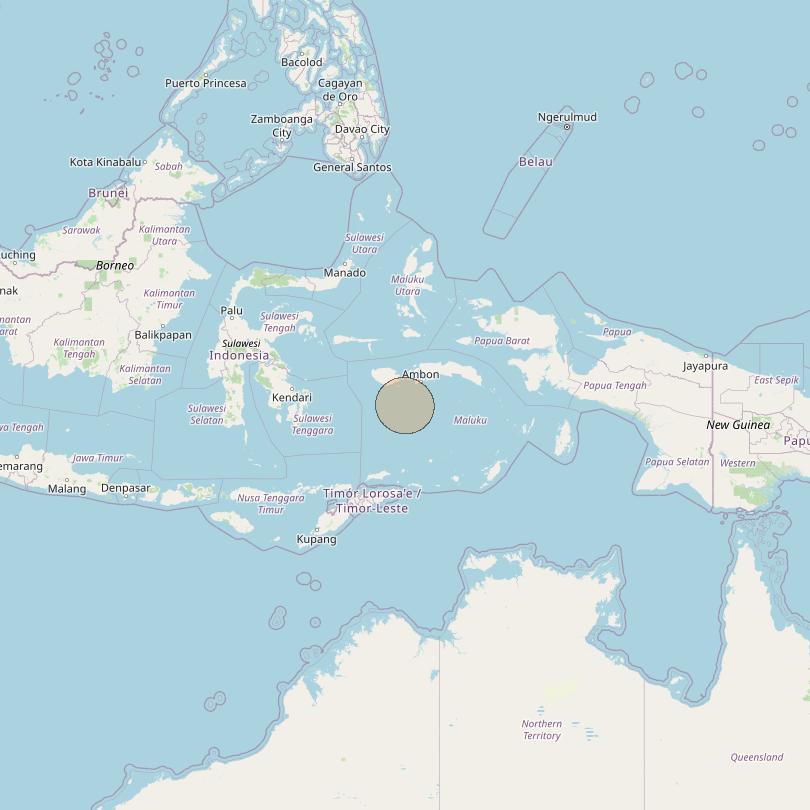 Nusantara Lima at 113&deg; E downlink Ka-band S078 User Spot beam coverage map