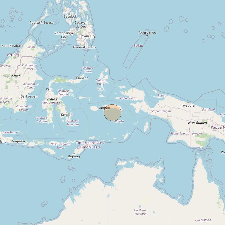 Nusantara Lima at 113&deg; E downlink Ka-band S079 User Spot beam coverage map